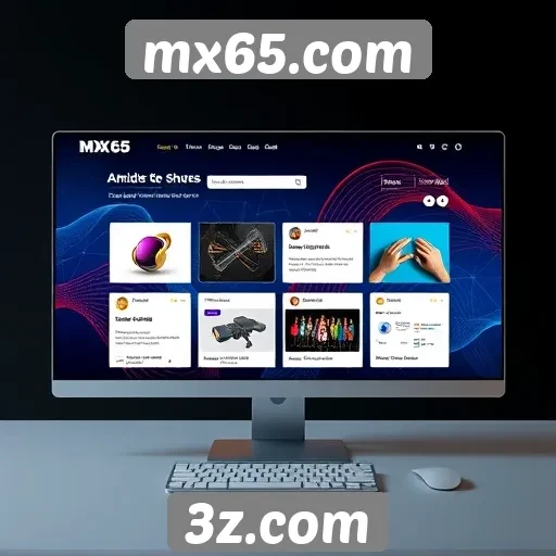 Interface do usuário do mx65.com em foco